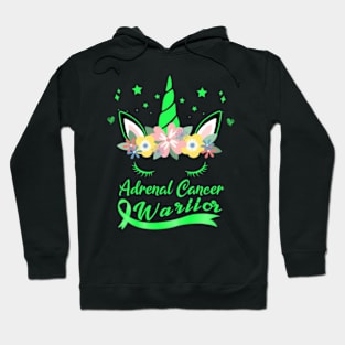 Unicorn Face Adrenal Cancer Awareness Hoodie